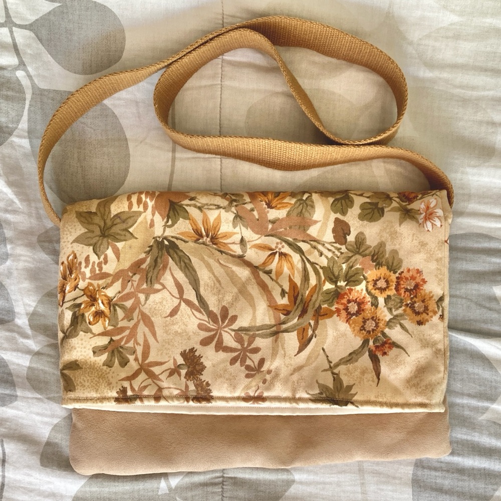 Floral Tan Shoulder Bag